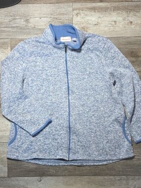 Sran Herman | Heather Blue Zip-up Sweater Jacket Sz XXL